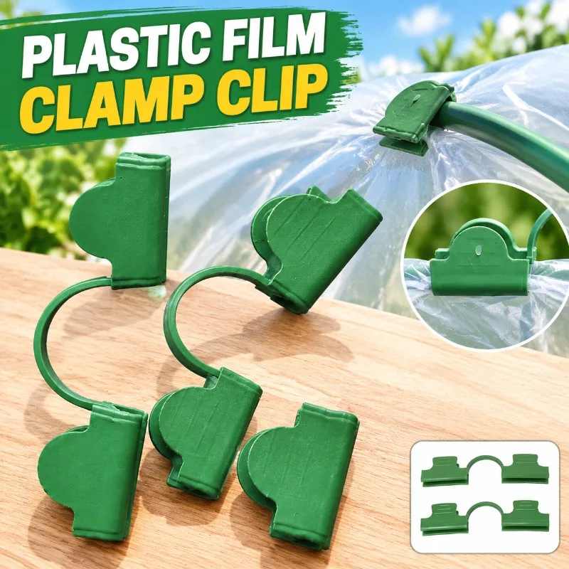 Greenhouse Plastic Film Clamps Hoop Tunnel Film Snap Buckles Shade Net Fasteners for Fiberglass Rod Garden Warm House Arch Frame