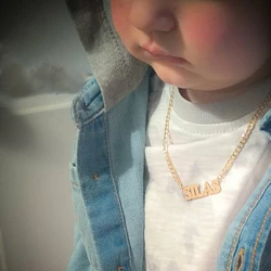 Collier pendentif plaque signalétique personnalisé pour enfants, bijoux cubains, rock, joli garçon, fille, cool, cadeaux d'anniversaire, 4mm