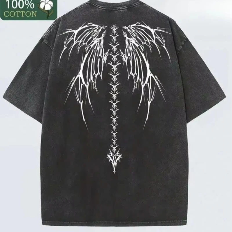 Yao Fashion Graphic Print High Quality 1:1 Cotton Oversize Vintage Streetwear Loose Unisex T-shirt UPS/FEDEX Air, 3-5Day Deliver