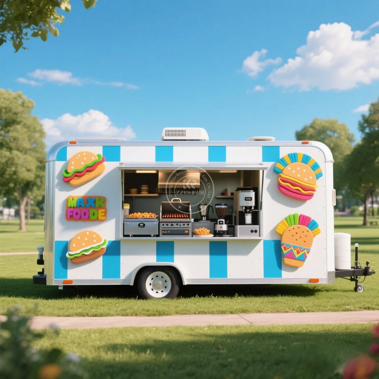 

Customized Fast Food Truck Vending Cart Selling Snack Outdoor Mobile Fast Food Truck Trailer With Full Kitchen