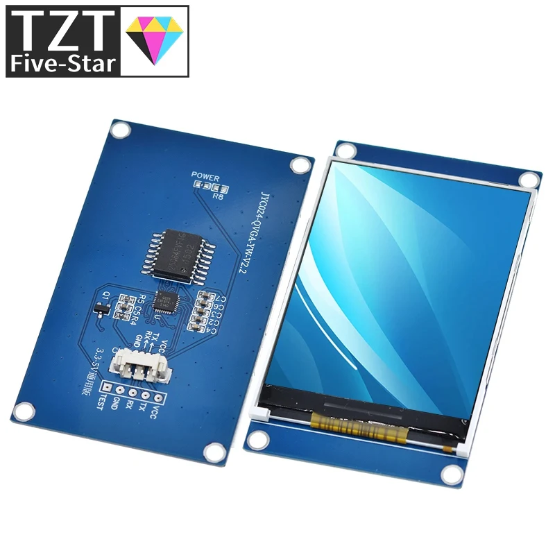 TZT 2.4 Inch TFT 240*320 Resolution 3.3V-5V UART MCU Serial Communication Flash 64MB Without Touth For Arduino UNO R3 MEGA