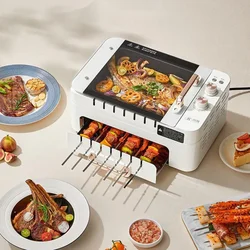 Smokeless Barbecue Grill Automatic Rotating Lazy BBQ for Home Integrated Pot Korean Grill for Family Meals & Barbecues