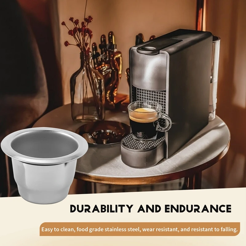 1 капсула, 100 уплотнений, многоразовые капсулы для кофе Nespresso из нержавеющей стали, многоразовые для кофемашины Nespresso, кофеварки для эспрессо, чашки Fi