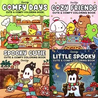 For Adults And Teens Halloween Coloring Book COZY FRIENDS Coloring Book Featuring Adorable Creepy Creatures for Halloween Gifts