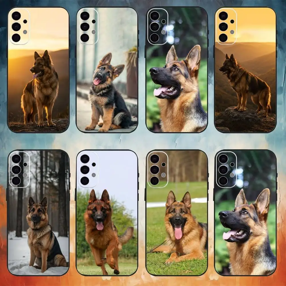 

German Shepherd Dog Phone Case For Samsung S25,S24,S21,S22,S23,S30,Ultra,S20,Plus,Fe,Lite Black Shell