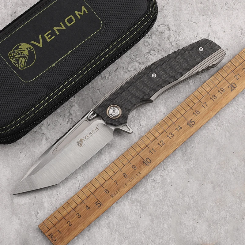 

VENOM S30V Steel Titanium Alloy Handle Folding Knife Outdoor Camping Survival Anti Height Hardness Sharp Portable Tool