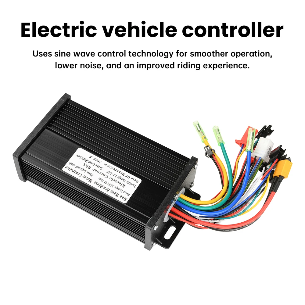 36V 48V 64V 30A Sine Wave Brushless Motor Controller 750-1500W 3 Mode Driver SM Connector Instrument Electric Bicycle S866