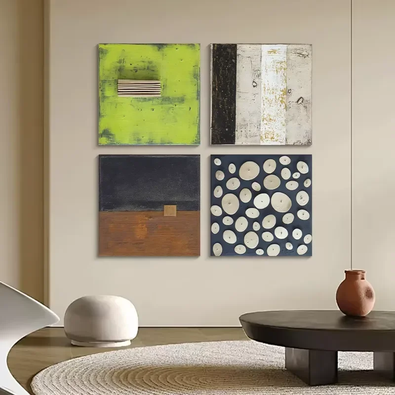 Modern Wabi Sabi 3D Wall Art for Living Room Japanese Style Porch Cabinet Decoration Hotel Study Tea Room Aesthetic Artwork