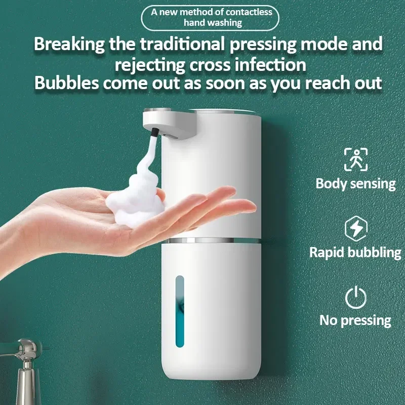 380ml Automatic Soap Dispenser Foam/Gel USB Charging Touchless Smart Infrared Sensor Liquid Soap Dispensers 4-Gears Hand Washer