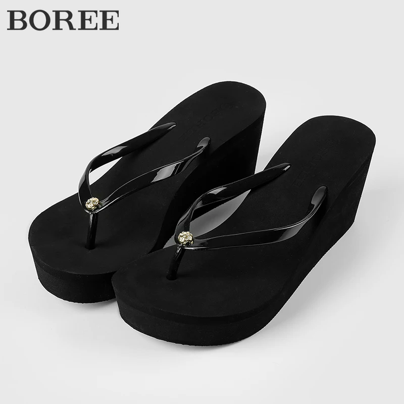 Women Flip Flops Super High Heels 8cm Sexy Woman Wedge Sandals Fashion Causal Beach Slippers Anti-slip Thick Sole Slipper Female