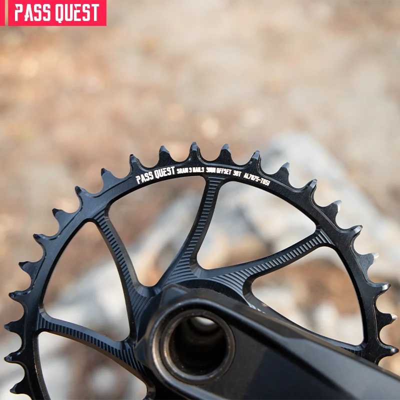 

PASS QUEST-Offset Round Crankset for MTB Bike, Narrow Wide Chainring, Round,Oval,Direct Mount for GXP Crank 28-38T, 3mm