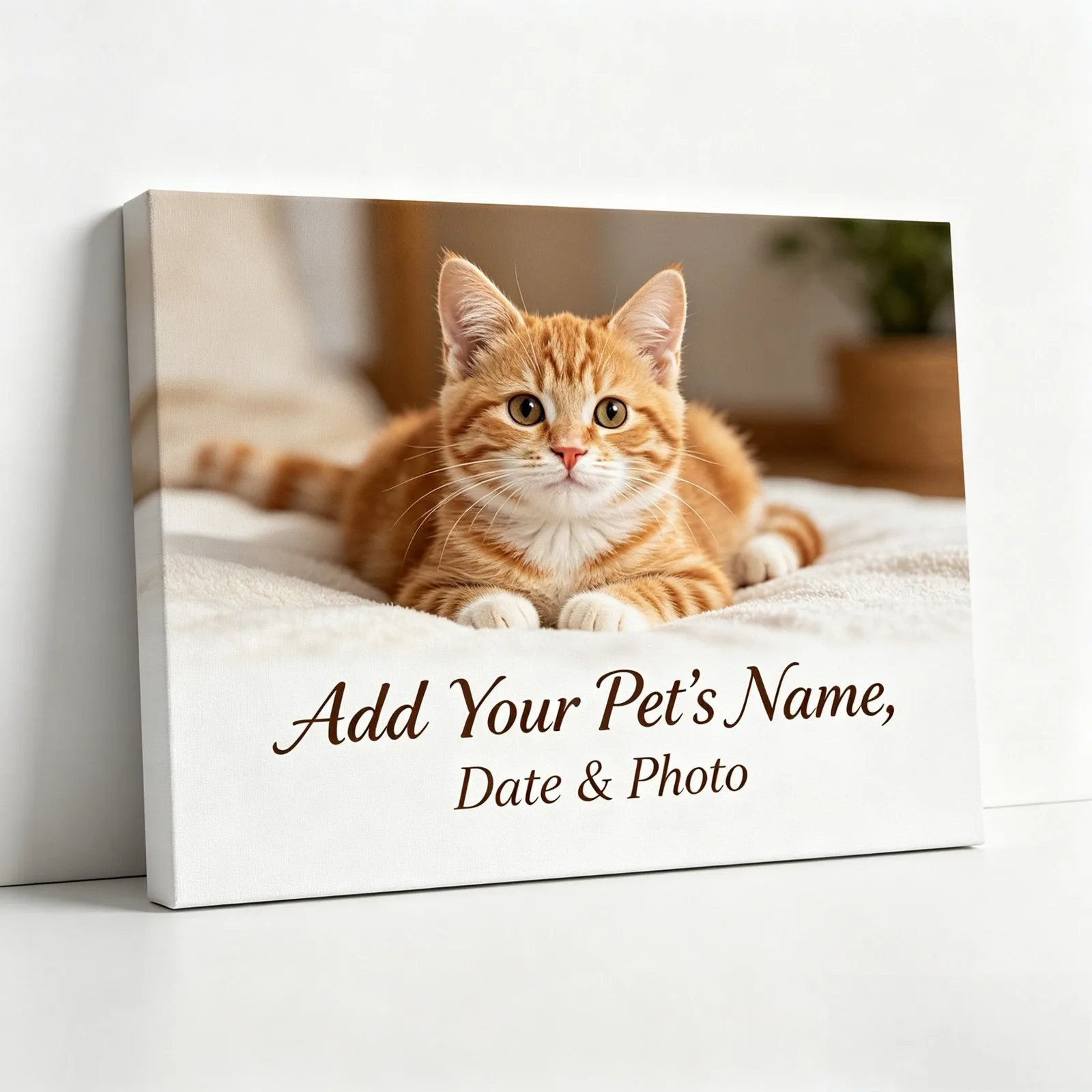Dog Cat Pet Memorial Custom Photo Thickened Frameless Canvas Wall Art Decor