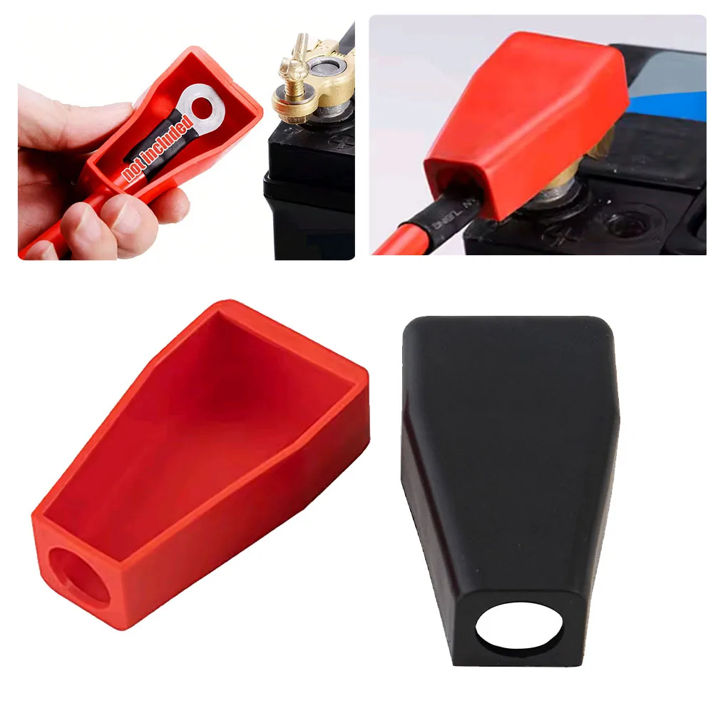 

Car Battery Terminal Positive Negative Top Post Covers Protection Insulate Case Battery Wire Connectors Rubber Caps Accessories
