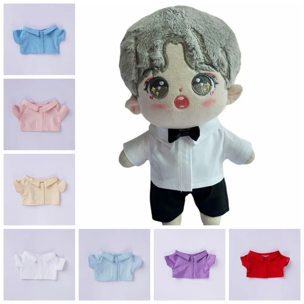 Doll Clothes Doll Clothes for 10/15/20cm Idol Doll Accessories Lapel Shirt Plush Doll's Lapel Shirt Clothing Solid Shirt Casual