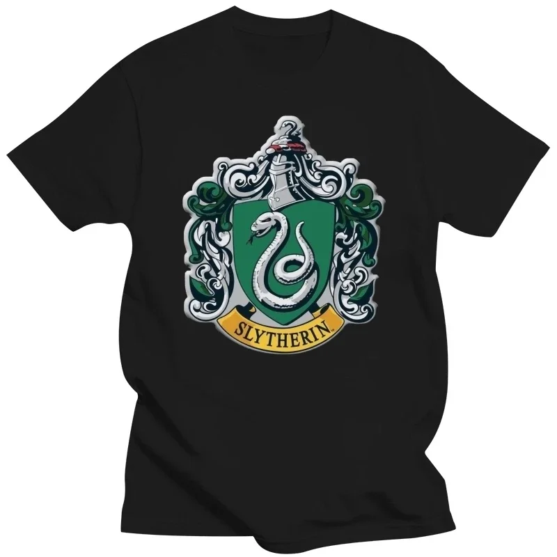 Black tee Men's Funny Slytherin T-shirts Funny Men t shirt white graphic t shirts harajuku oversized clothing 2024 summer cotton