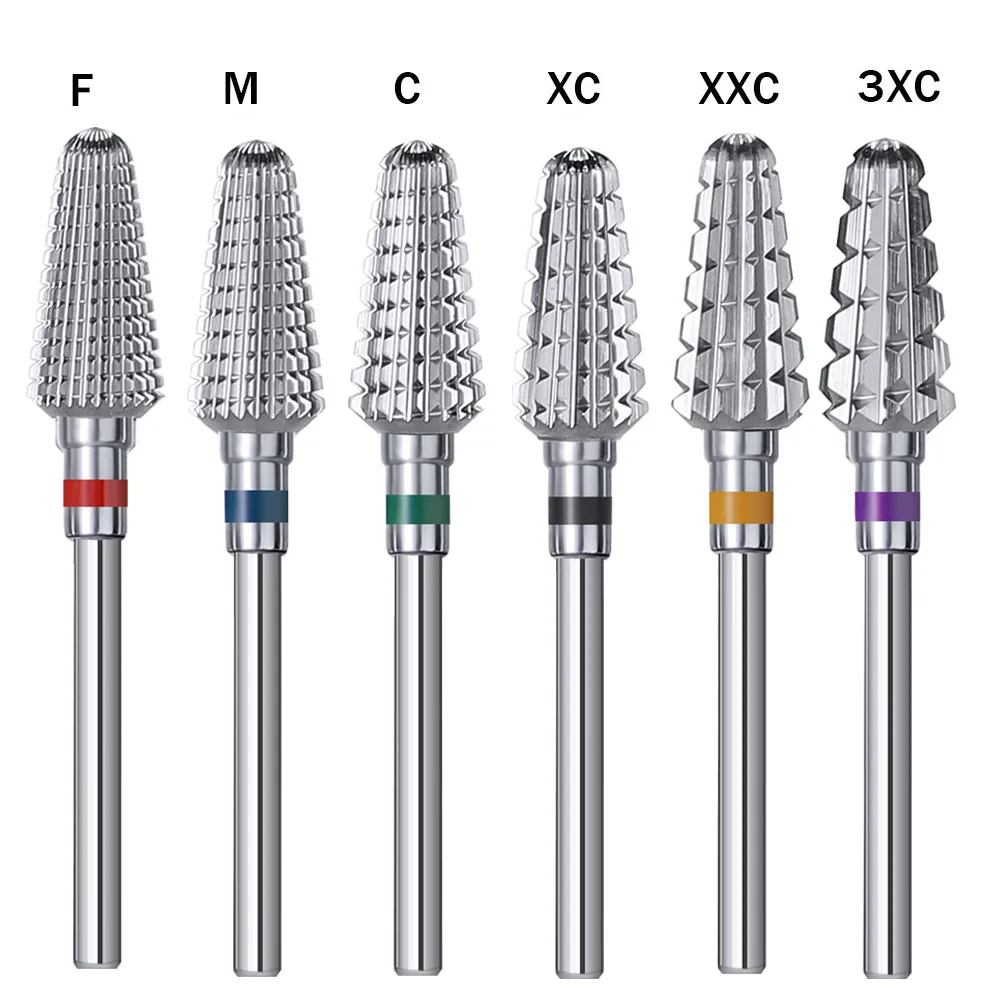 Tungsteno 5 in 1 punta per trapano per unghie 3/32 "fresa per Manicure Rotary Burr accessori per strumenti per cuticole elettriche