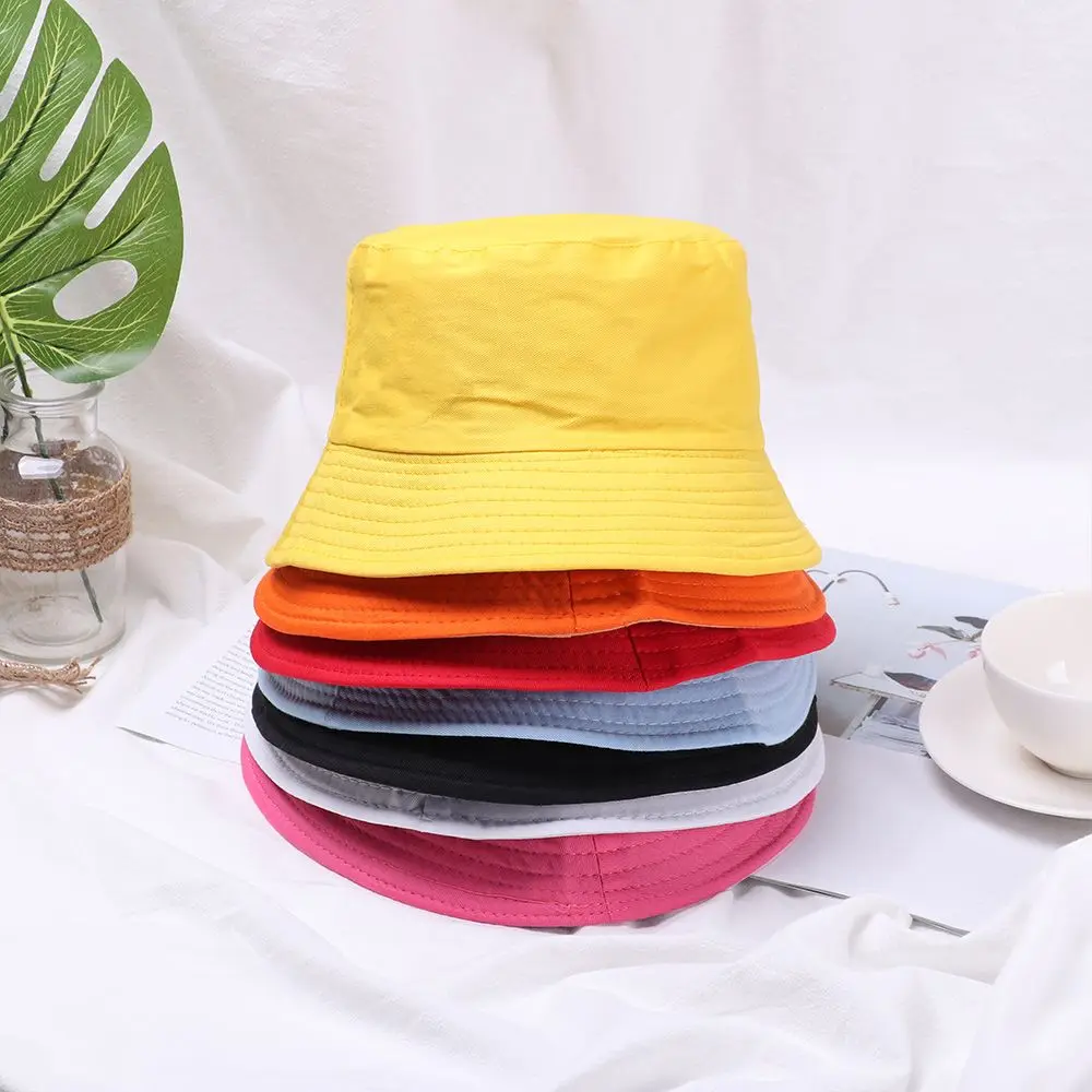 Fisherman Cap Candy Color Practical Sun Caps Unisex Casual Cotton Bucket Hat Outdoor Sunscreen Women Men Fashion Accessories