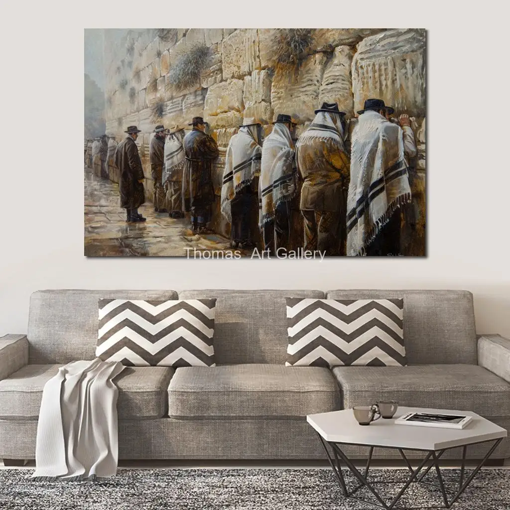 Judaic Art Canvas Prints Kotel Jewish Painting Jerusalem Landscape HD Poster Printed Large Picture Modern Sitting Room Decor