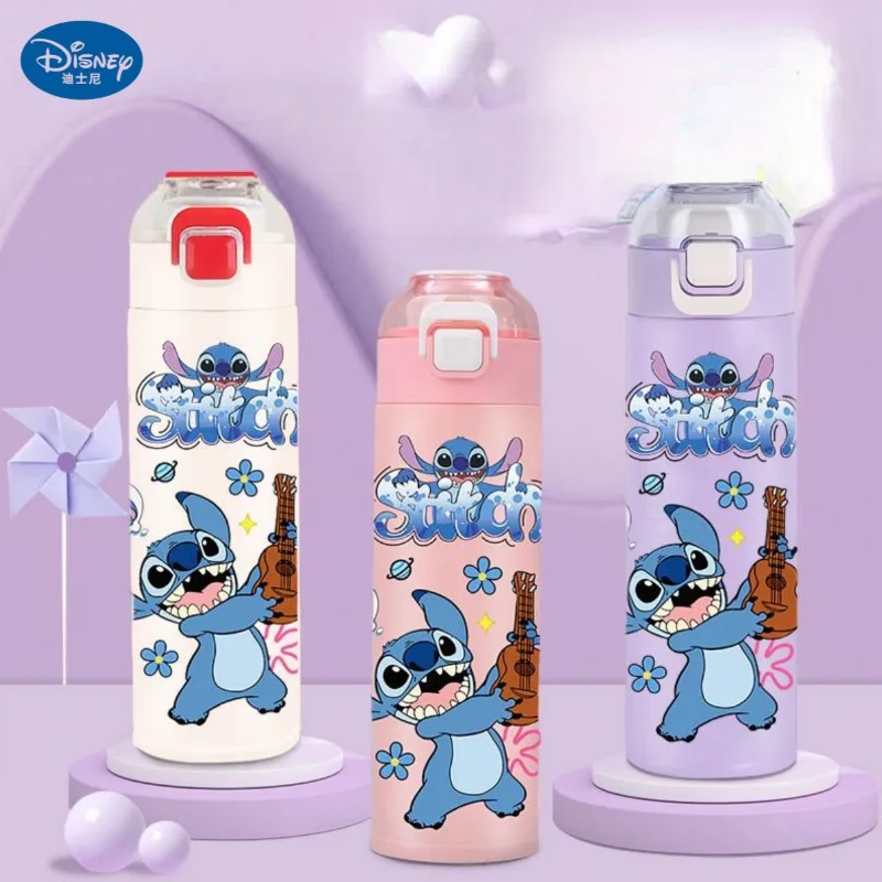 

Disney Stitch Lilo and Stitch Cute Cartoon Stainless Steel Student Portable Large Capacity Hand-held Thermos Cup Children's Gift