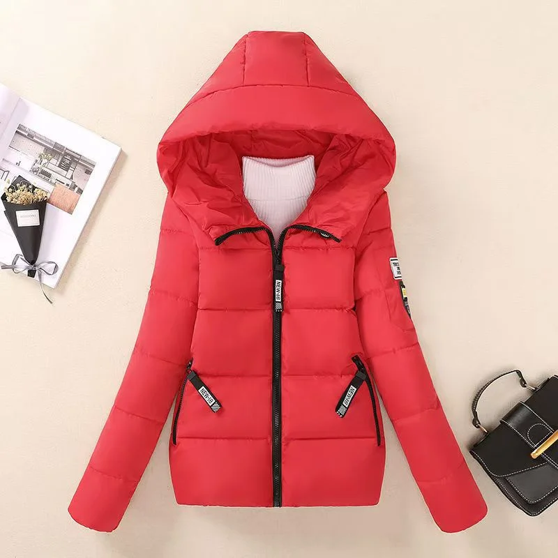 

Cotton-padded Women's Short 2024 Autumn New Plus-size Students Korean Version Of Hooded Cotton-padded Padded Jacket Women's Coat