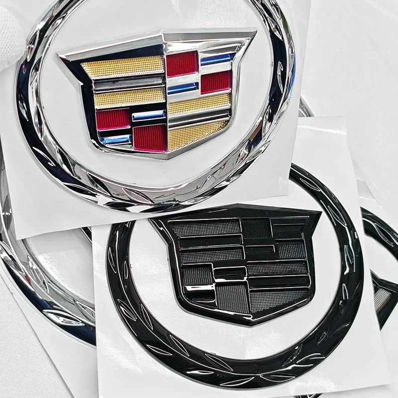 1 Peça para Cadillac Logo SRX ATS XTS 2021 2020 2019 2018 2017 Emblema da Grade Dianteira Central do Carro Adesivo de Emblema Traseiro do Porta-Malas Acessórios