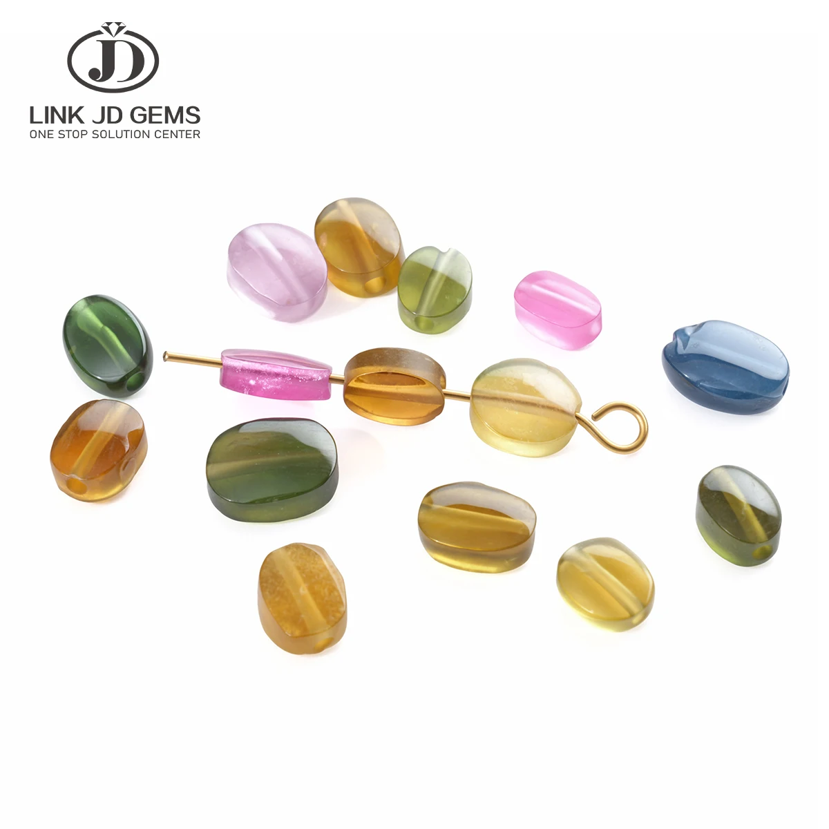 5pcs/lot Natural Rainbow Tourmaline Oval Beads Colorful Faceted Gemstone Spacers for DIY Necklace Bracelet Jewelry Making Craft