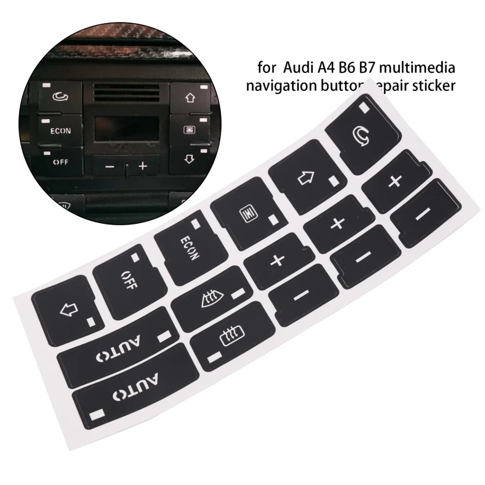 1PC Car Air Conditioning Climate Control Button Repair Sticker for A4 B6 B7 2000 2001 2002 2003 2004