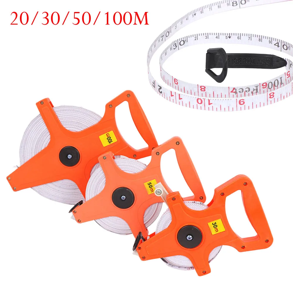 

Metric Measuring Tape 20m/30m Fiberglass Tape Reel With Hand Crank Track And Field Long Jump Carpenter 20/30/50/100 Meters