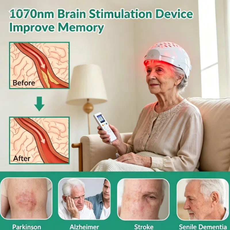 Professional 810nm PBM Near Infrared Helmet for Parkinson Disease Neuropathy Relief Adjustable 1-20000Hz Home - view 2