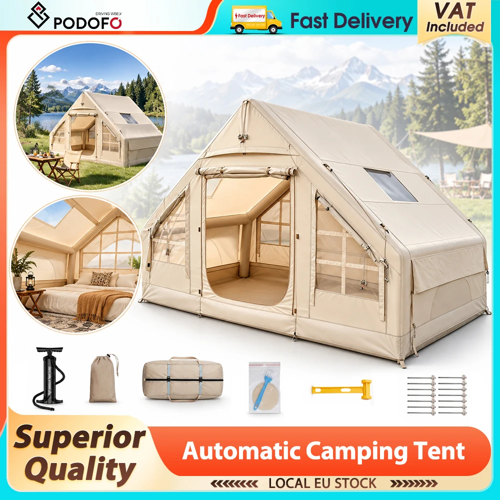 Podofo Campingzelt, wasserdichtes Luftzelt, tragbares Outdoor-Zelt, wasserdichtes Berg- und Fahrradzelt, Familienzelt für den Außenbereich, aufblasbares Campingzelt.