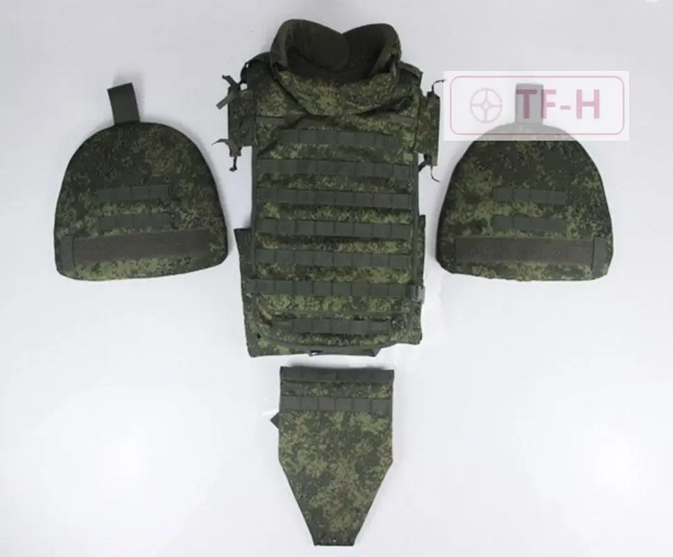 Hunting Tactical 6B45 EMR Green Camouflage Vest /Shoulder Protector / Jockstrap Protector / Lining Plate / Molle Bag Pouch Set