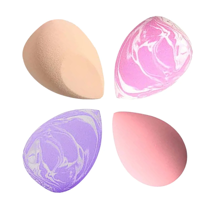 Spugna per trucco da 4 pezzi adatta per applicatore per trucco in polvere in polvere sciolta per correttore in crema e polvere