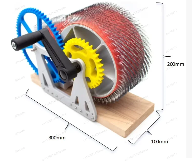 Hand Cranked Combing Machine Manual Wool Felt-Making Tool Handmade Wool Felt Color Mixer DIY Hand-Cranked Wool Combing Machine