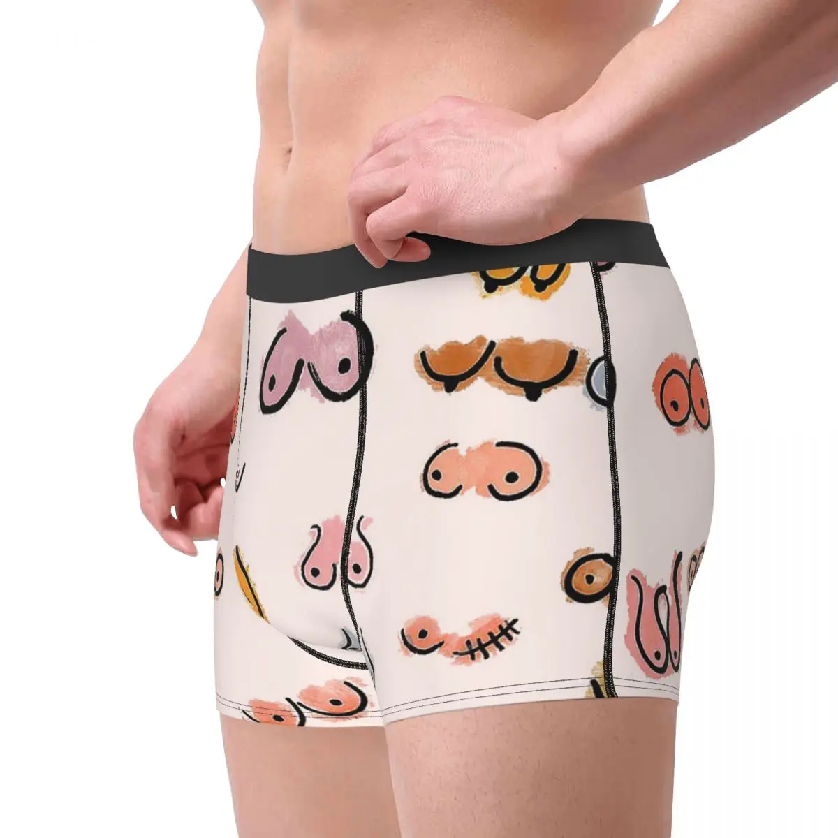 Cute BOOBS Underpants Homme Panties Man Underwear Print Shorts Boxer Briefs