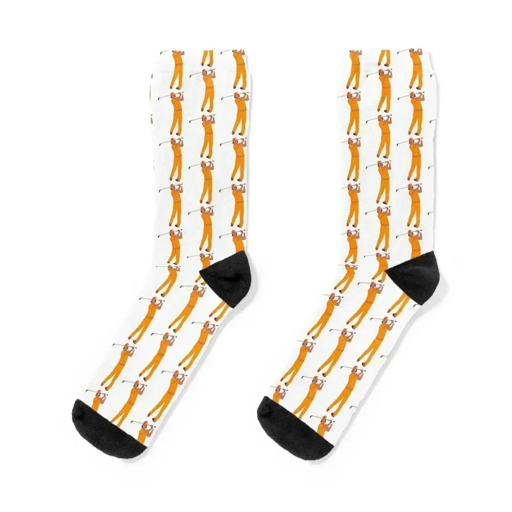 

Rickie Fowler Signature Orange Socks cotton anti-slip cool crazy Women's Socks Men's