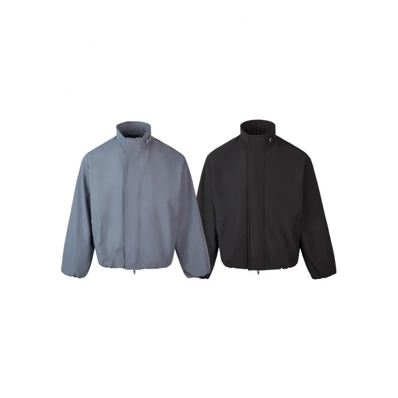

EME Minimalist Solid Color Jacket Commuting Casual Retro High Collar Loose Fit Autumn Winter High-end Coat for Men and Women
