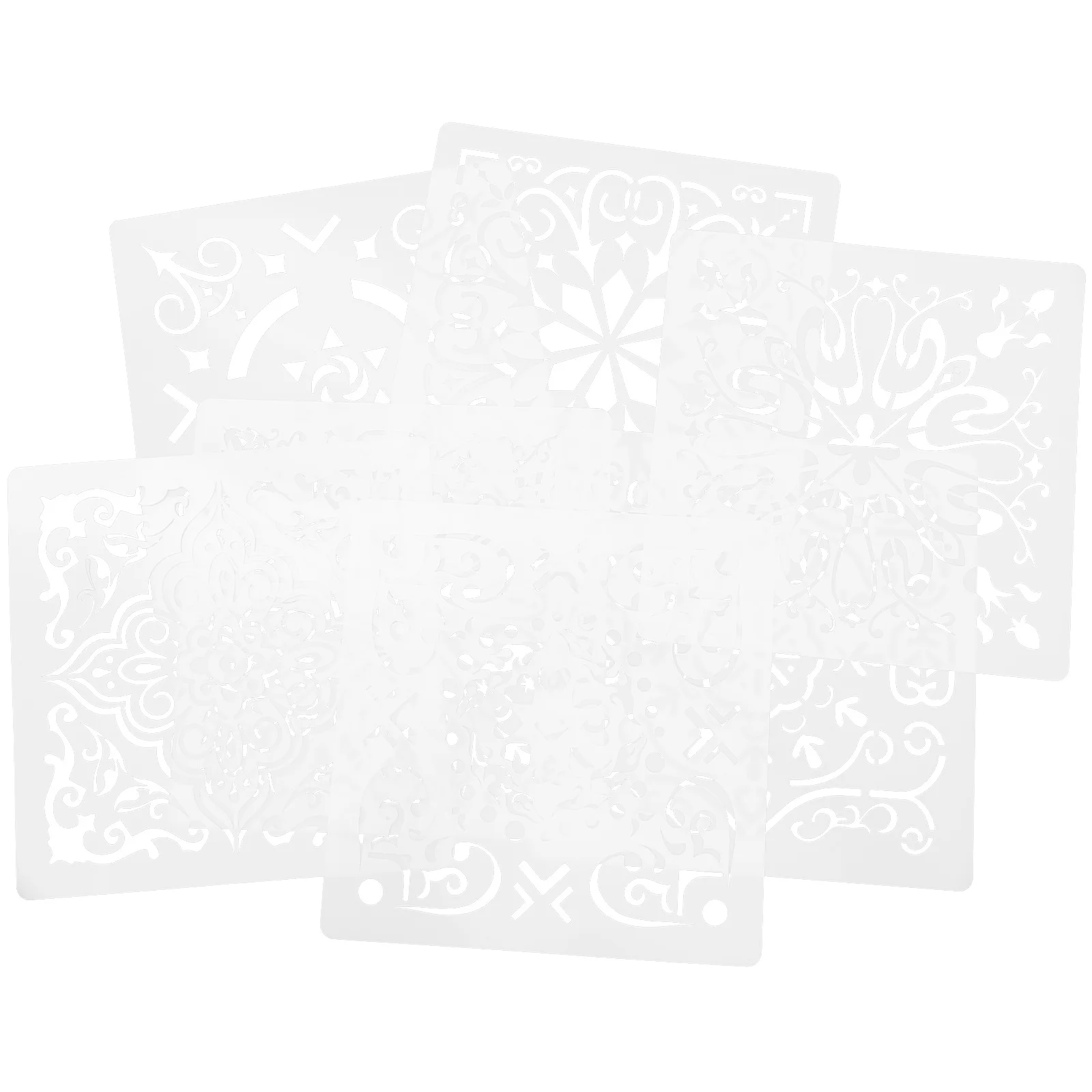 7 pezzi di stencil per pittura durevoli, modelli di fiori, elementi Mandala fai da te, materiali artistici decorativi per artigianato