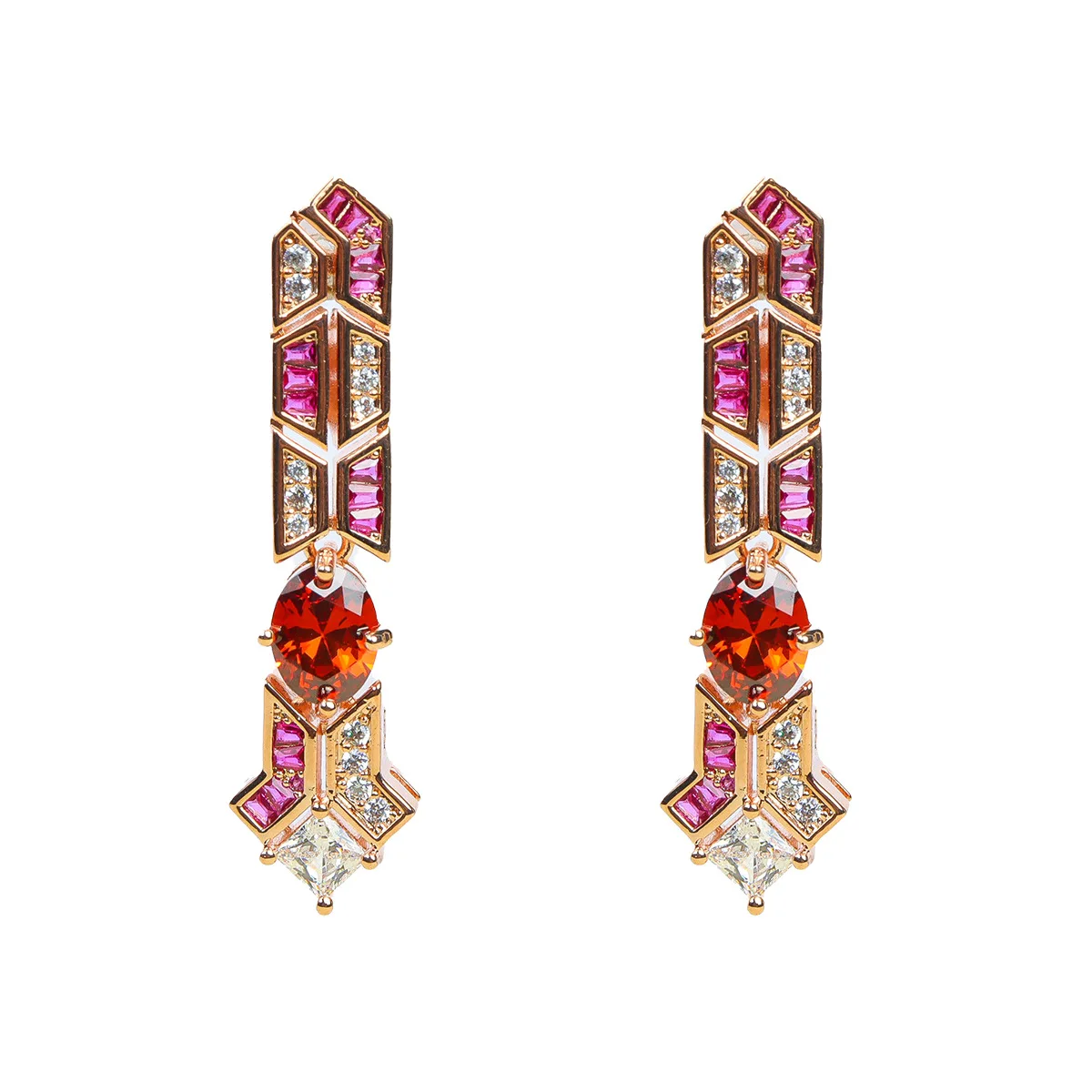 

Simple, trendy and personalized diamond - inlaid geometric rhinestone earrings, exquisite and versatile women's stud earrings