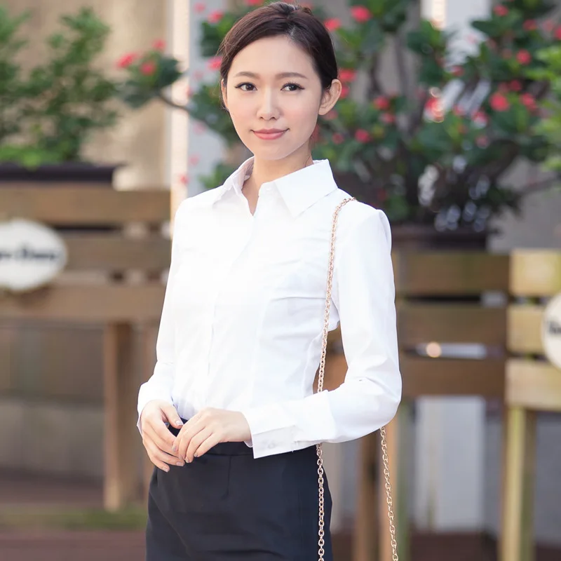 Women's White Shirt 2023 Spring Autumn Korean Fashion Student Shirt Professional Women Clothing Long Sleeve Shirts and Blouses