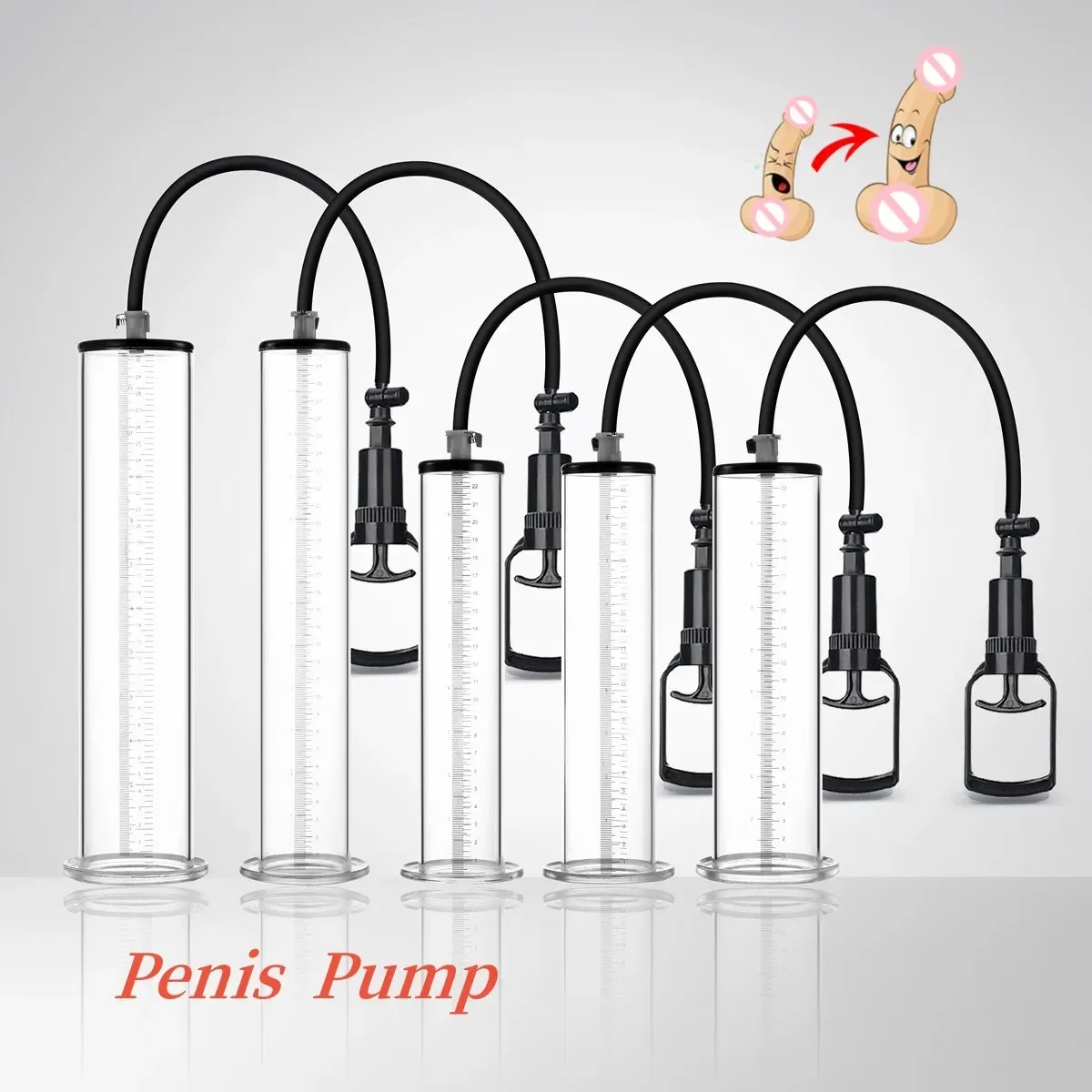 Male Penes Pump Manual Vacuum Penis Enlarger Sex Toys For Man Penis Enlargement Penile Extender Trainer Adults Sex Products 30cm