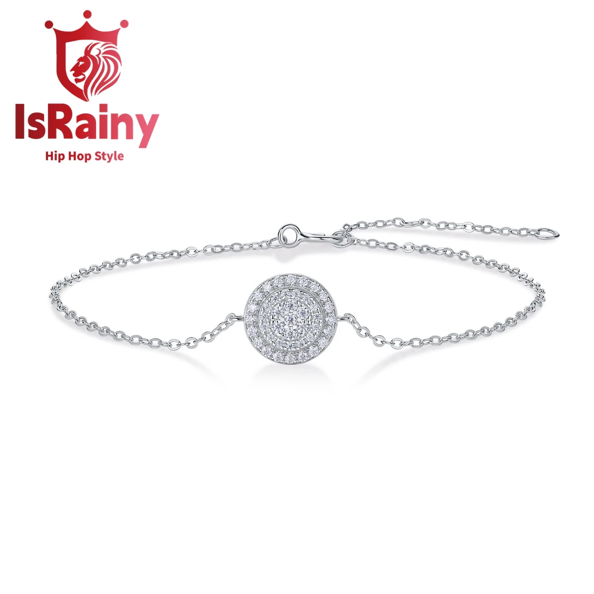 

IsRainy Hip Hop Rock 100%925 Sterling Silver Round Cut VVS1 D Real GRA Moissanite Diamonds Tennis Chain Bracelets Fine Jewelry