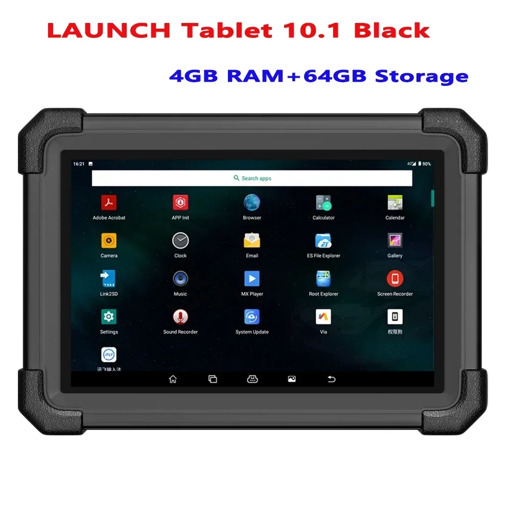 Fast Shipping Auto Diagnotic Tool LAUNCH Tablet 10.1 Black 4GB RAM Android Bluetooth for OBD2 Diagnostics Tool 64GB Storage