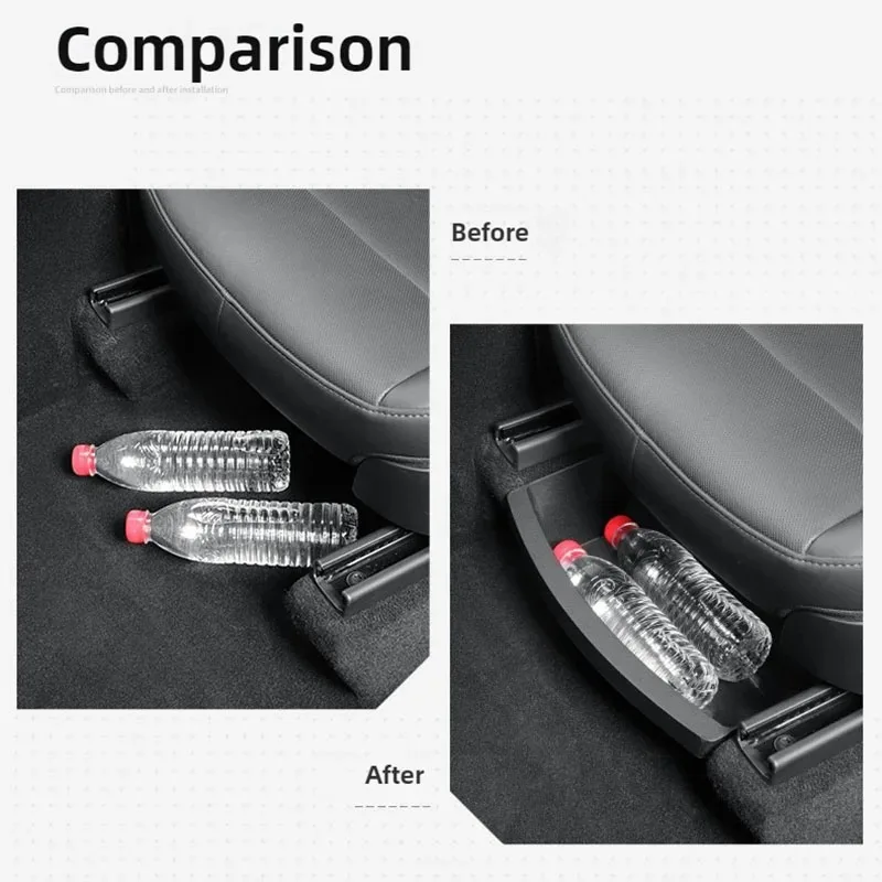 ل تسلا نموذج Y العرعر/إطلاق 2025 2026 تحت مقعد صندوق تخزين درج نوع المنظم المقعد الأمامي صندوق سفلي الملحقات #5