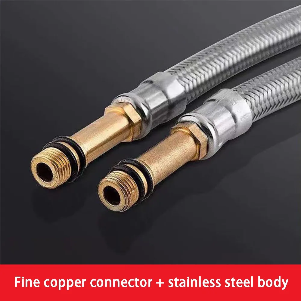 صنبور أنبوب مدخل المياه المقاوم للانفجار حوض الخضار حوض أنابيب المياه الساخنة والباردة الملحقات 304 الفولاذ المقاوم للصدأ مضفر po #3