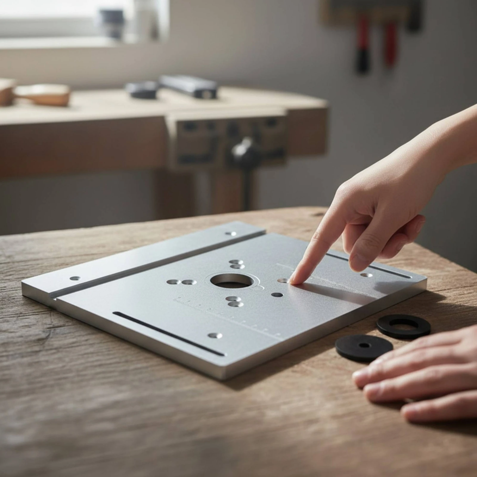 Router Table Insert Plate Rust-Resistant Router Table Plate with Insert Rings Hardware Accurate Smooth for Woodworkers