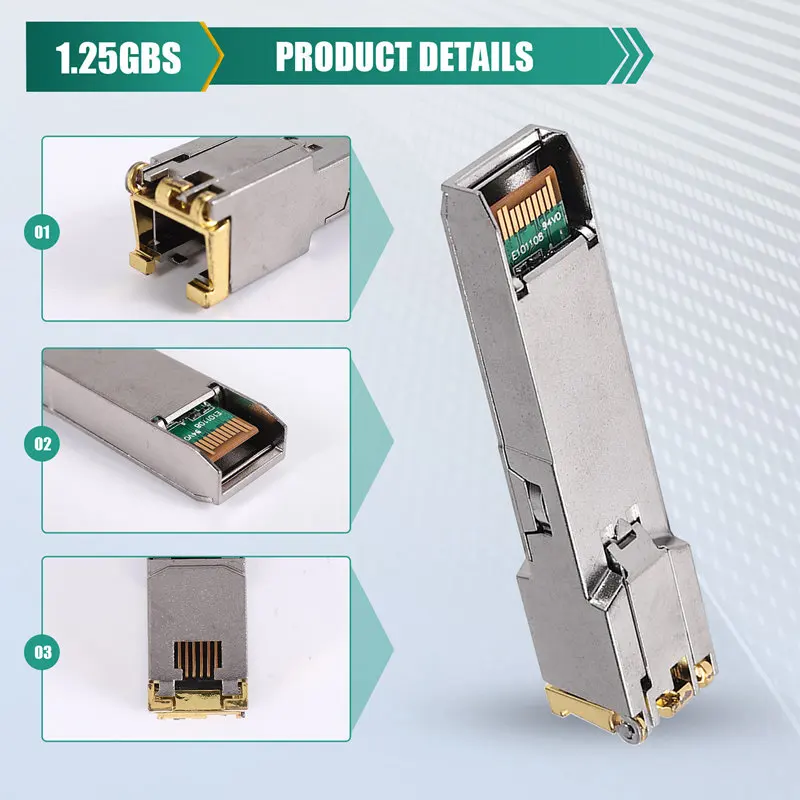 

Gigabit RJ45 SFP Module 10/100/1000Mbps SFP Copper RJ45 SFP Transceiver Gigabit Ethernet Switch-ABFB