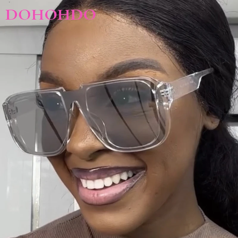 

2025 Retro Luxury Designer Big Frame Square One-Piece Women Sunglasses Punk Men Glasses Outdoor Driving Sunglasses Ladies UV400