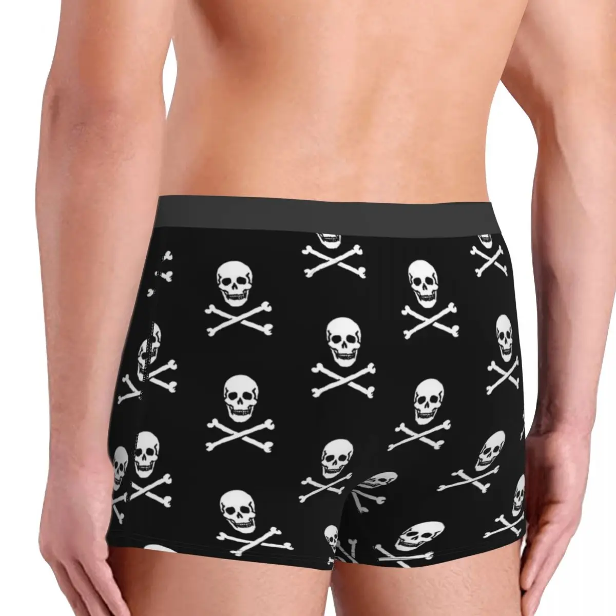 Skeleton Skull Bone Jolly Roge Underpants Homme Panties Men\'s Underwear Comfortable Shorts Boxer Briefs