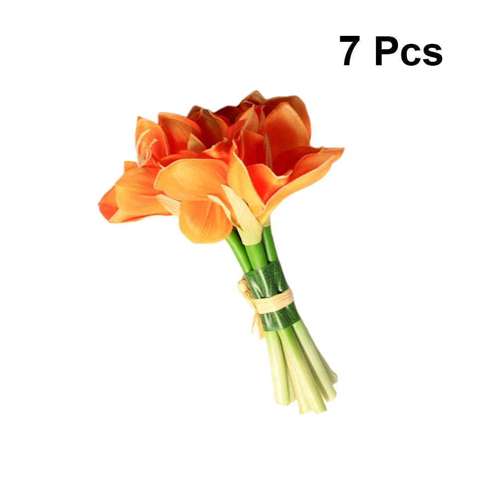 

7 Pcs Artificial Clivia Flower PU Simulation Decorations Adornment Wedding Arrangement