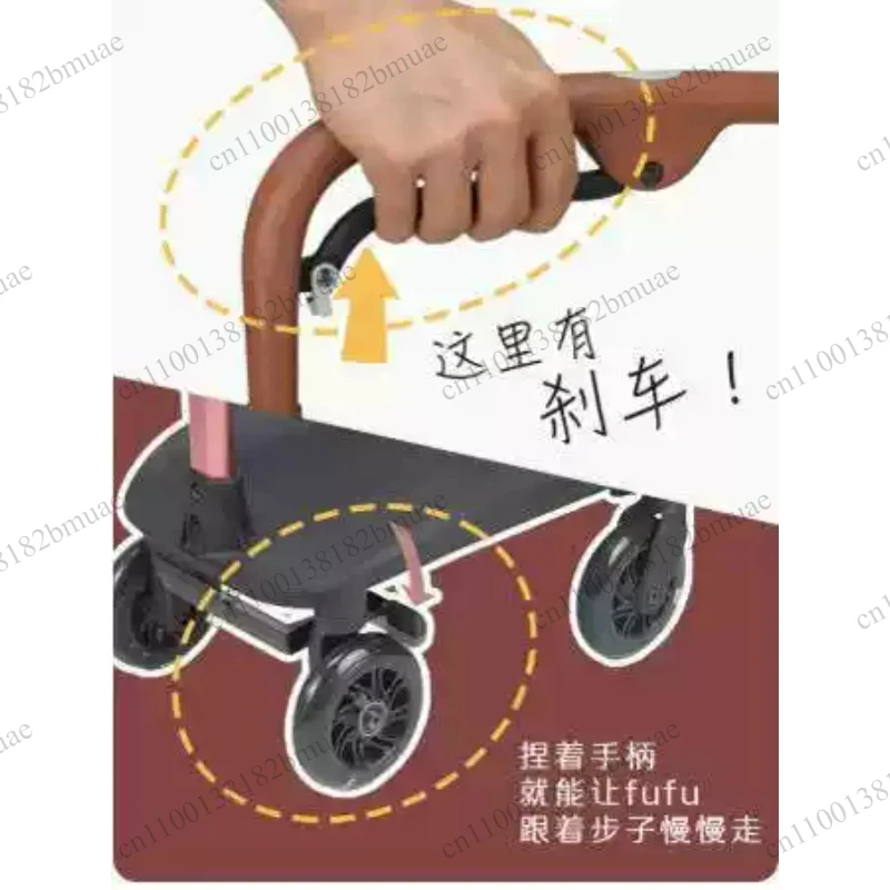 Universal Wheel Folding Aluminum Alloy Small Trolley for Elderly Household Shopping Cart with Brakes Easy to Carry for Food Shop